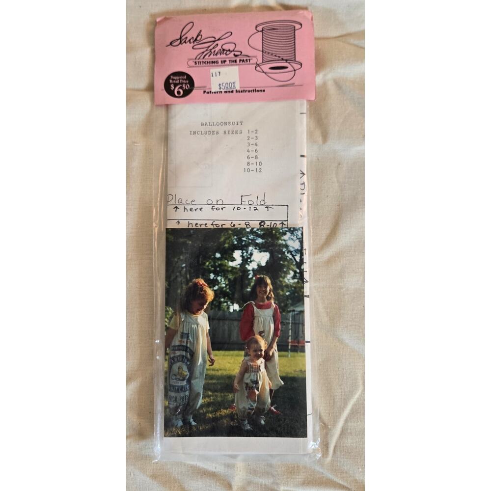 Flour Sack Children Jumper Pattern Kit and 3 Flour Sacks O'le School Flour New - Picture 7 of 12